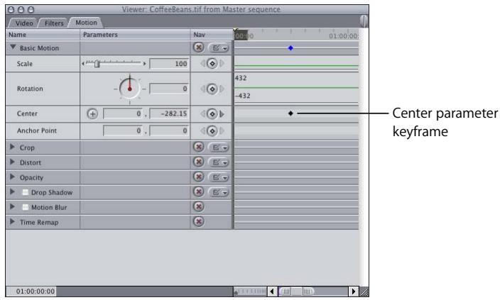 APPLE FINAL CUT PRO 5 - Step 5: Position and keyframe the image at the pan start and end points - 3
