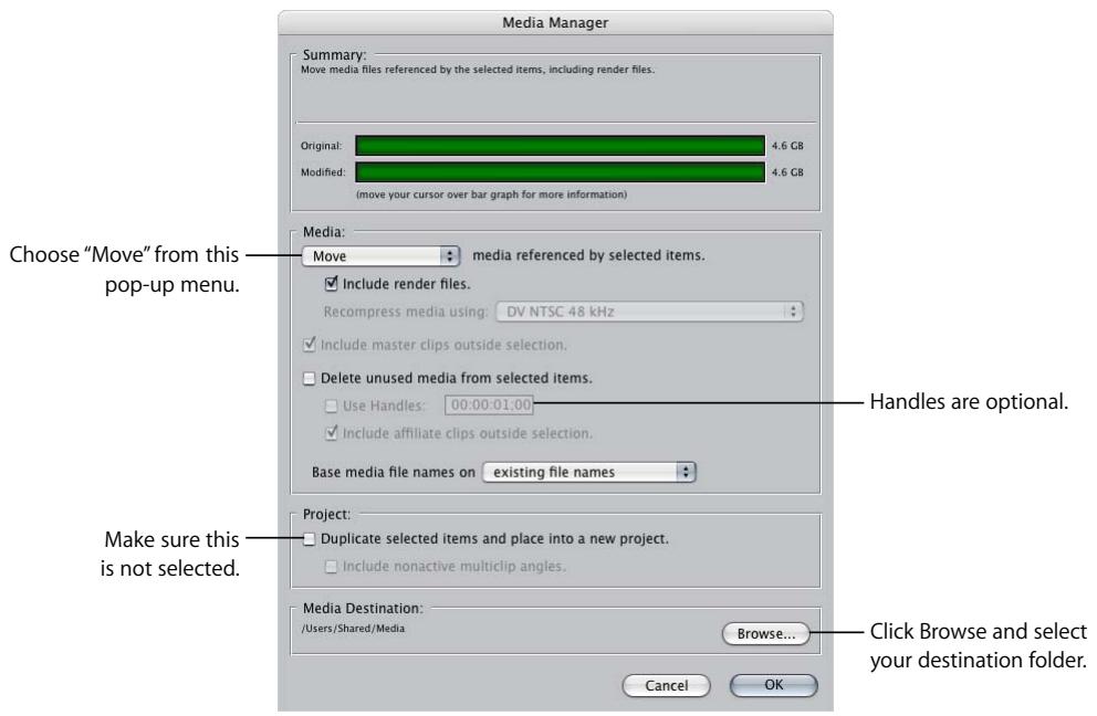 APPLE FINAL CUT PRO 5 - Example: Consolidating Media Files Into One Folder - 2