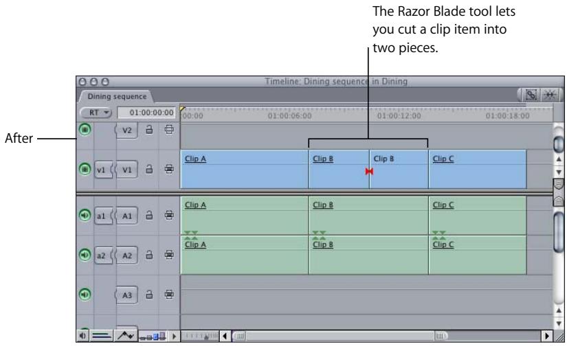 APPLE FINAL CUT PRO 5 - Cutting Clips in the Timeline - 3
