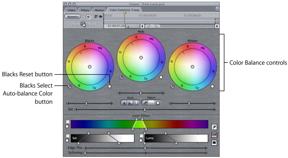 APPLE FINAL CUT PRO 5 - Color Balance Controls in the Color Corrector 3-Way Filter - 1