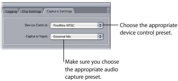 APPLE FINAL CUT PRO 5 - Capturing Audio From an Audio Deck Using Device Control - 1