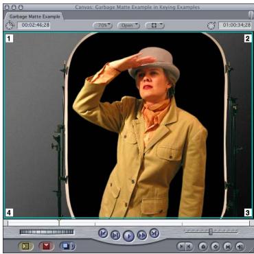 APPLE FINAL CUT PRO 5 - Example: Using the Four-Point Garbage Matte Filter - 2