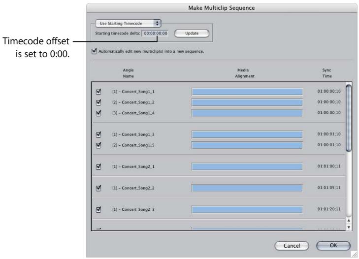 APPLE FINAL CUT PRO 5 - Starting Timecode Offset Is 0:00 - 1