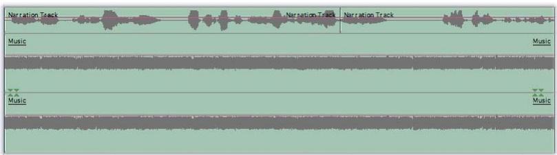 APPLE FINAL CUT PRO 5 - Example: Using Keyframes in the Timeline to Automate Audio Levels - 1