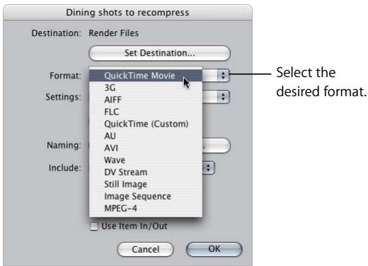 APPLE FINAL CUT PRO 5 - Choosing Export Settings With the Settings Button - 3