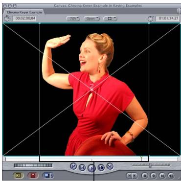 APPLE FINAL CUT PRO 5 - Example: Using the Chroma Keyer Filter - 9