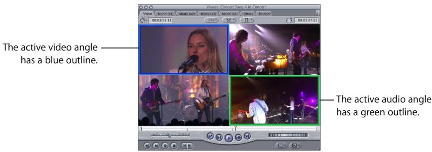 APPLE FINAL CUT PRO 5 - Identifying Active Video and Audio Angles - 1