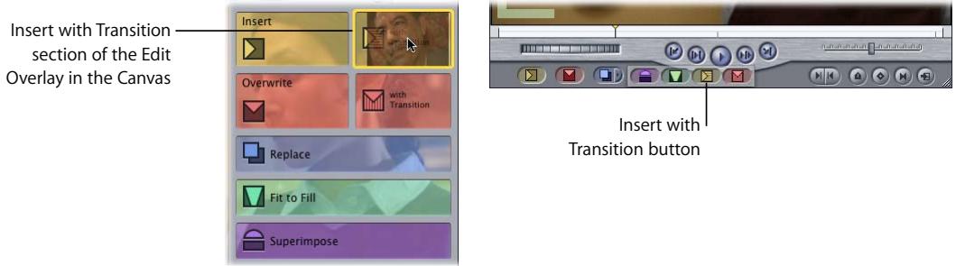 APPLE FINAL CUT PRO 5 - To perform an insert with transition edit: - 1