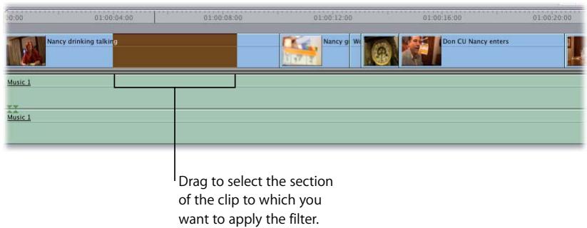 APPLE FINAL CUT PRO 5 - Applying a Filter to a Clip - 5