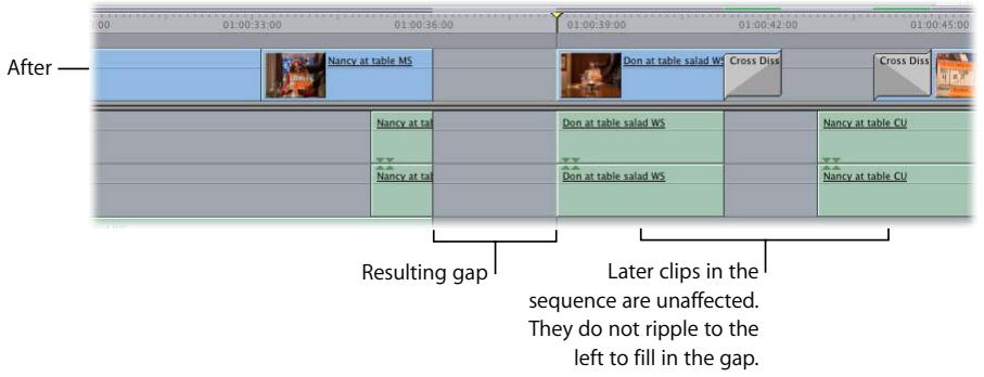 APPLE FINAL CUT PRO 5 - To trim a clip's edit point in the Timeline using the Selection tool: - 3