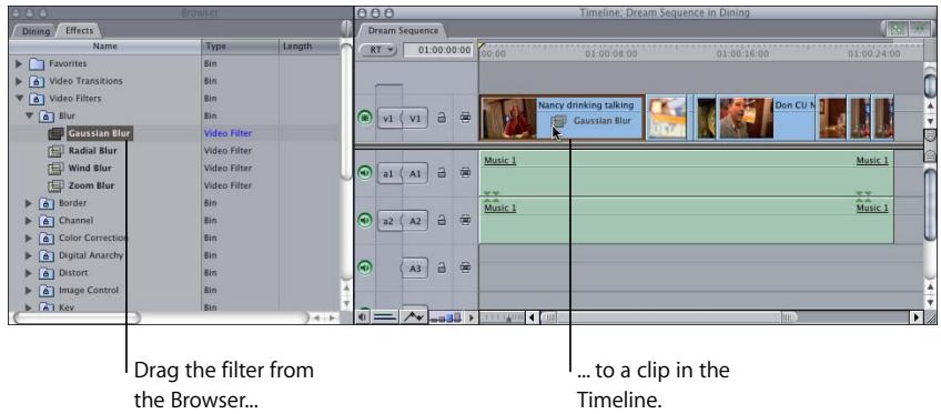 APPLE FINAL CUT PRO 5 - Applying a Filter to a Clip - 1