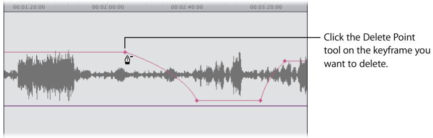 APPLE FINAL CUT PRO 5 - To adjust the level or pan of a single keyframe, do one of the following: - 4