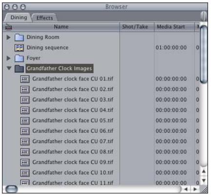 APPLE FINAL CUT PRO 5 - To import image files from a numbered image sequence: - 1
