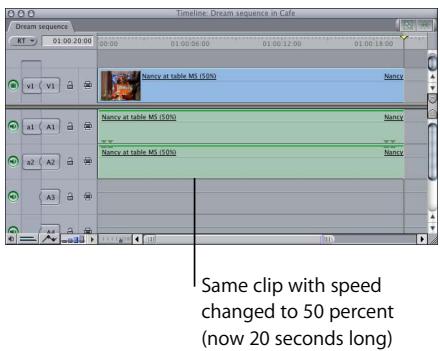 APPLE FINAL CUT PRO 5 - How Changing Speed Affects a Clip's Duration - 2