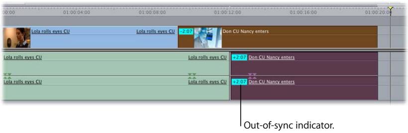 APPLE FINAL CUT PRO 5 - To mark out-of-sync clip items as in sync: - 1