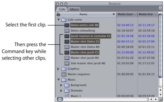 APPLE FINAL CUT PRO 5 - To select a single clip: - 4