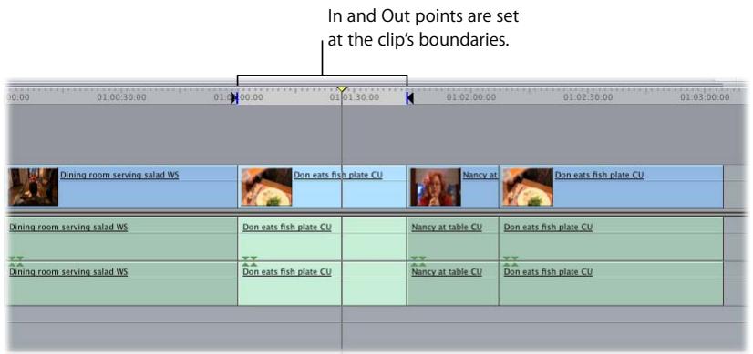 APPLE FINAL CUT PRO 5 - To set In and Out points at the beginning and end of a clip or gap in the Timeline: - 4