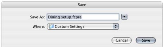 APPLE FINAL CUT PRO 5 - To create a custom Easy Setup: - 1