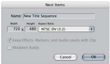 APPLE FINAL CUT PRO 5 - To create a nested sequence using the Nest Items command: - 2