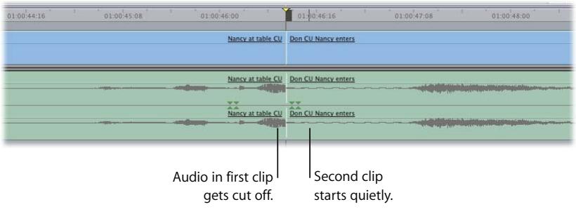 APPLE FINAL CUT PRO 5 - Example: Fixing Awkward Audio Cuts in the Timeline - 1