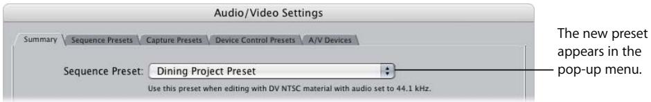 APPLE FINAL CUT PRO 5 - To create a new preset: - 3