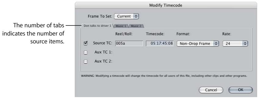 APPLE FINAL CUT PRO 5 - Modifying the Timecode of Merged Clips - 1