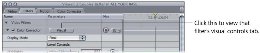 APPLE FINAL CUT PRO 5 - To use the visual controls: - 1