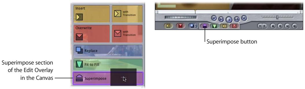 APPLE FINAL CUT PRO 5 - To perform a superimpose edit: - 1
