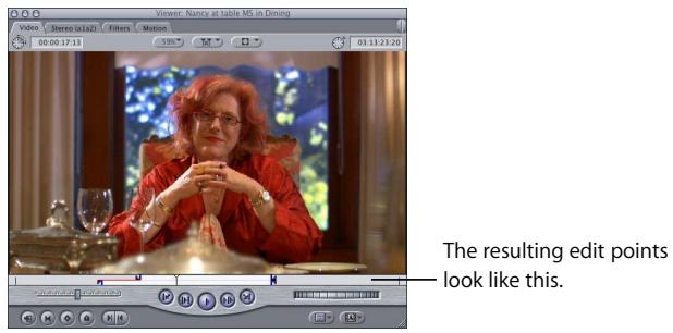 APPLE FINAL CUT PRO 5 - Example: Split Edit in the Viewer and a Single Split Edit Point in the Canvas - 1