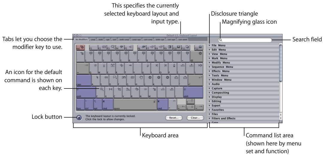 APPLE FINAL CUT PRO 5 - Learning About the Keyboard Layout Window - 1