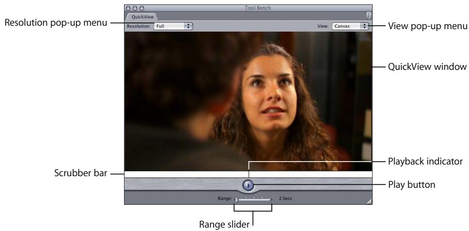 APPLE FINAL CUT PRO 5 - Controls in the QuickView Tab - 1