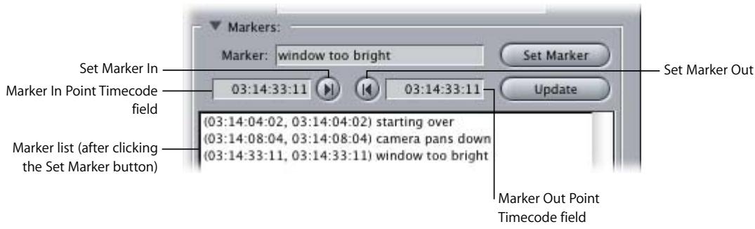 APPLE FINAL CUT PRO 5 - Marker Controls in the Logging Tab - 1