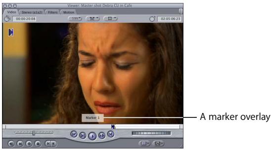 APPLE FINAL CUT PRO 5 - Viewing Markers in the Viewer or Canvas - 1