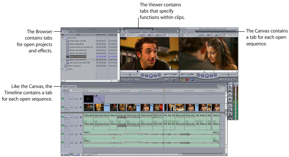 APPLE FINAL CUT PRO 5 - Working With Tabs and Tabbed Windows - 1