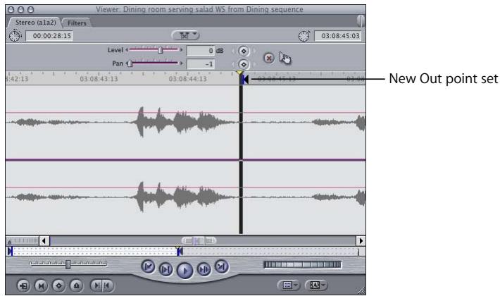 APPLE FINAL CUT PRO 5 - Trimming Audio Clips in the Viewer - 3
