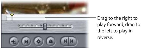 APPLE FINAL CUT PRO 5 - To play clips or sequences at varying speeds using the shuttle control: - 1