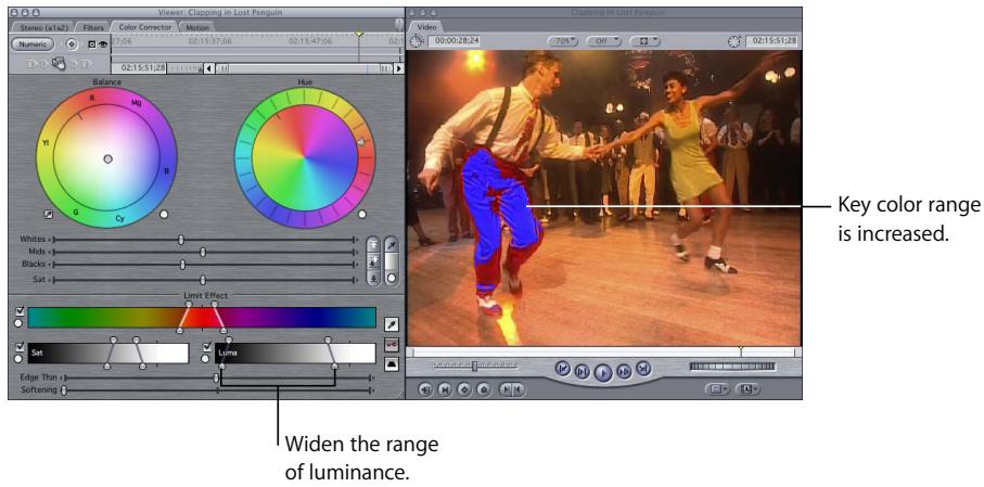 APPLE FINAL CUT PRO 5 - Example: Using the Limit Effect Controls to Change a Specific Color - 7