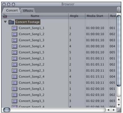 APPLE FINAL CUT PRO 5 - To create a multiclip sequence: - 1