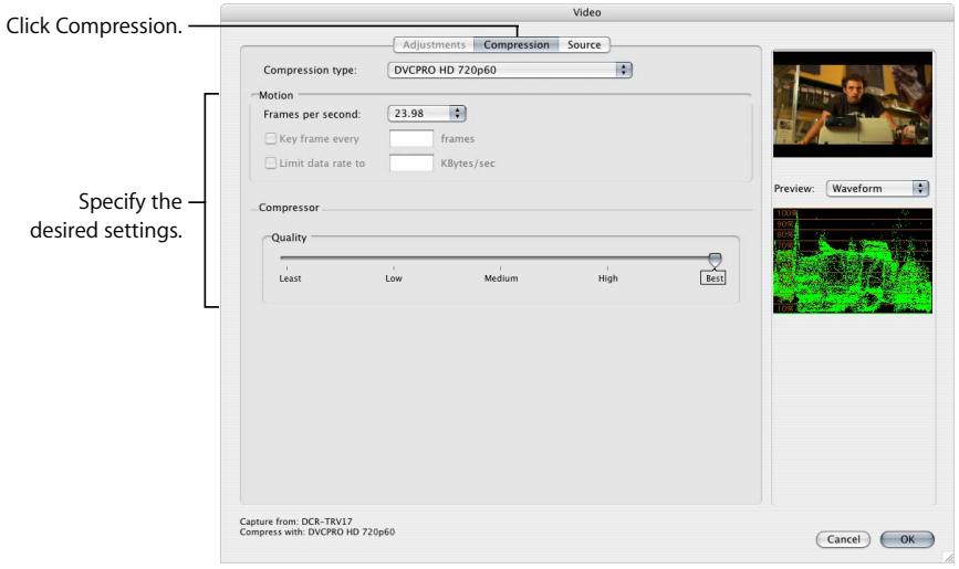 APPLE FINAL CUT PRO 5 - Compression Tab - 1
