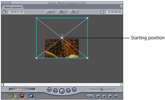 APPLE FINAL CUT PRO 5 - Step 5: Position and keyframe the image at the pan start and end points - 1