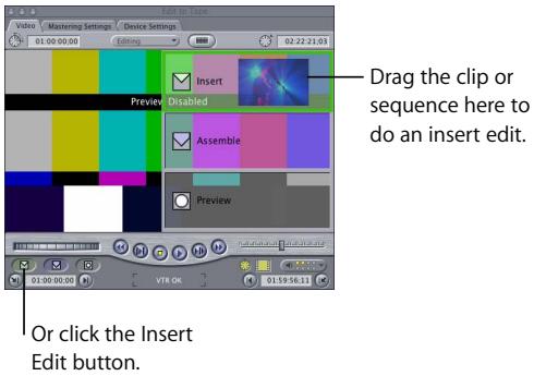 APPLE FINAL CUT PRO 5 - To perform an insert edit: - 8