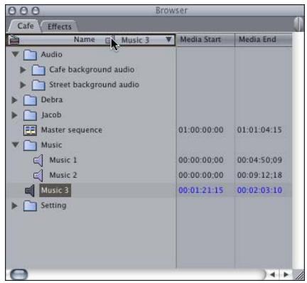 APPLE FINAL CUT PRO 5 - Moving Items Between Bins - 3