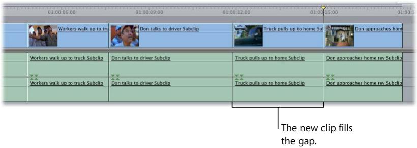 APPLE FINAL CUT PRO 5 - Example: Editing a Clip Into a Gap in Your Sequence - 4