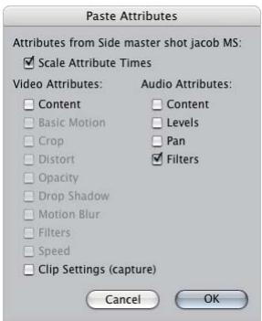 APPLE FINAL CUT PRO 5 - To copy and paste filters from one clip to another: - 1