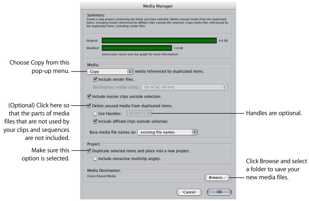 APPLE FINAL CUT PRO 5 - Example: Consolidating Your Project and Media Files for Archiving - 2