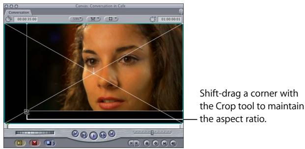 APPLE FINAL CUT PRO 5 - To crop a clip: - 3
