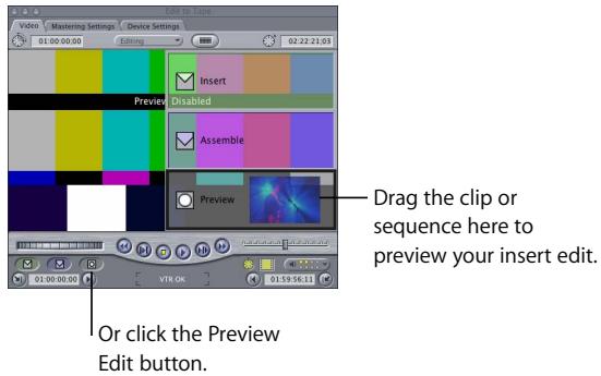 APPLE FINAL CUT PRO 5 - To perform an insert edit: - 7