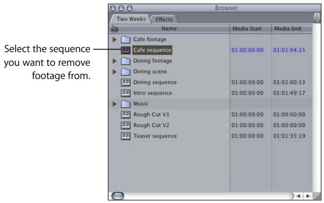 APPLE FINAL CUT PRO 5 - Example: Removing Unused Media From a Sequence - 1