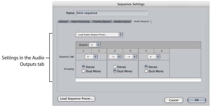 APPLE FINAL CUT PRO 5 - Audio Outputs Tab - 1