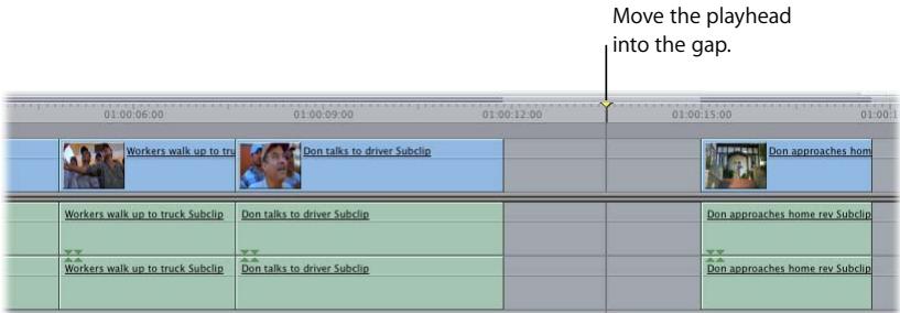 APPLE FINAL CUT PRO 5 - Example: Editing a Clip Into a Gap in Your Sequence - 2